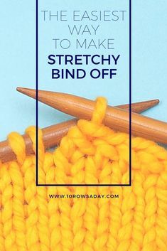 Casting Off Knitting, Bind Off Knitting, Stretchy Bind Off, Knitting Hacks, Knitting Help, Knitting Stitches Tutorial, Knitting Basics, Knitting Tips, Beginner Knitting Patterns