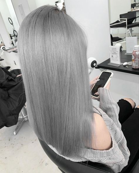 Hair Colour Ash Grey, Silver Platinum Blonde Hair, Greyish Hair Color, Light Gray Hair Color, Pale Silver Hair, Silver Hair Aesthetic, Dyed Gray Hair, Gray Hair Color, Grey Hair Aesthetic