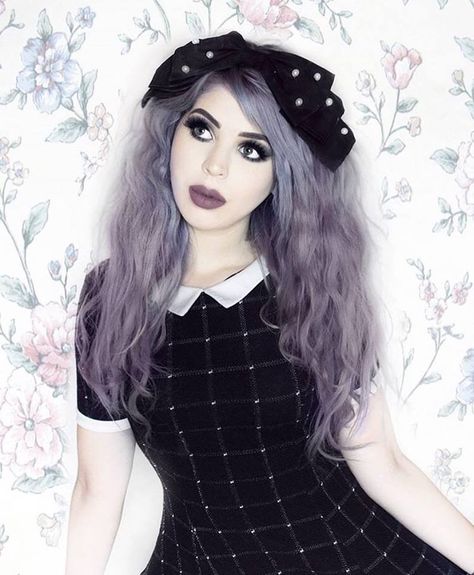 Arctic fox hair color Girls Night + Sterling Gray Dyed Hair, Arctic Fox Sterling, Grey Dyed Hair, Kaleidoscope Hair, Goth Lookbook, Grown Out Pixie, Grey Hair Don't Care, Gothic Women, Arctic Fox Hair Color