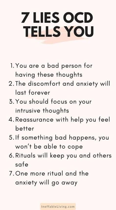 Ocd Quotes, Ocd Thoughts, Types Of Ocd, Ocd Therapy, Mental Health Facts, Cognitive Behavioral Therapy, Behavioral Therapy, Mental And Emotional Health, Health Matters