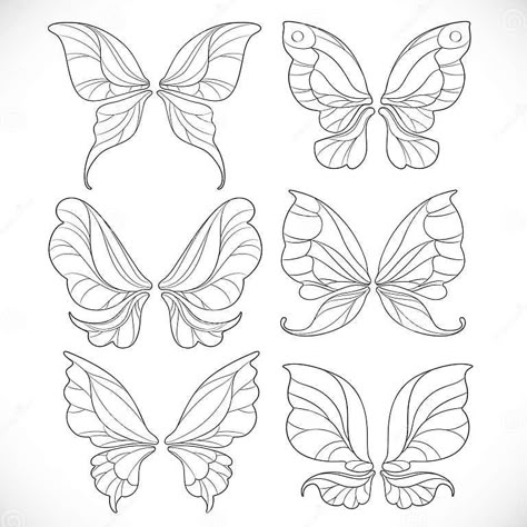 Fairy wings outlines set 1 stock vector. Illustration of beauty - 189024752