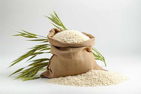 Rice sack food crop. AI generated Image by rawpixel. | premium image by rawpixel.com / Nardsucha Sack Of Rice, Rice Bags, Barley, Rice