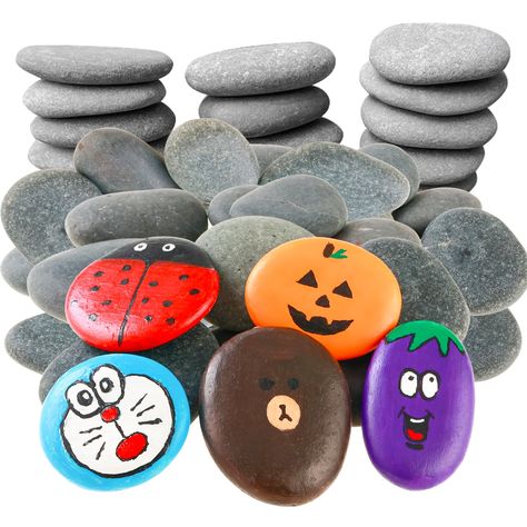 PRICES MAY VARY. Flat Rocks Painting Kit: Unleash your creativity with Smooth Kindness Natural Rocks for Craft & DIY. This package includes bulk rocks for painting. This set offers you more paintable rocks for less money. These rocks to paint for crafts are the perfect canvas for your artistic expression. Note: Not suitable for children 12 years and under. Easy to painting: These hand-picked large flat rocks for painting are 2''-3'' and 3''-4'', offering versatility for your artistic creations. Rocks For Painting, Rocks Painting, Happy Rock, Purple Socks, Drawing Accessories, Brown Painting, Cobbler Recipe, River Rocks, Rock Painting Ideas Easy