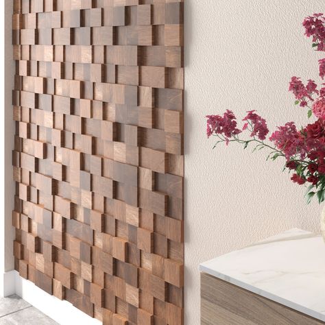 Wooden Wall Tiles, Wooden Tiles, Panel 3d, Wall Paneling Diy, Mdf Panel, Original Wall Decor, Wood Slat Wall, Diy Wand, Living Room Tiles