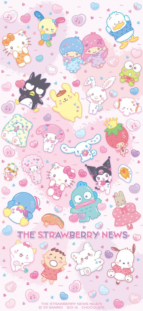 Sanrio Wallpaper All Characters, Pink Sanrio Poster, Sanrio Characters Wallpapers Ipad, Hello Kitty Boba Wallpaper, Kawaii Wallpaper Sanrio, Sanrio Ipad Wallpaper, Sanrio Phone Wallpaper, Sanrio Iphone Wallpaper, Aesthetic Sanrio Wallpaper