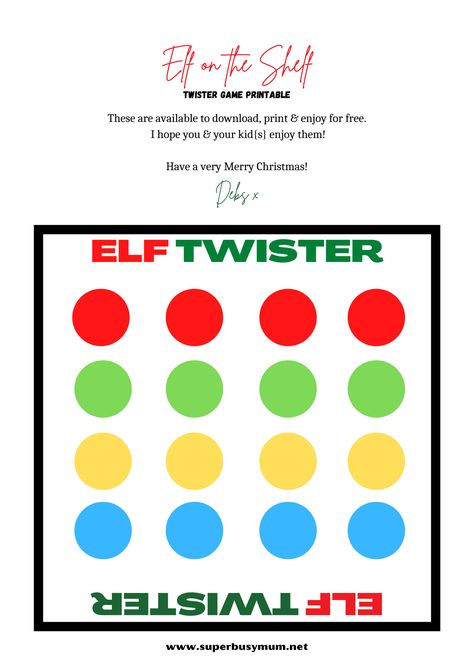 Elf Twister Free Printable, Elf Cornhole Game Free Printable, Elf On The Shelf Mini Book Printable, Elf On The Shelf Printables Free Props, Printable Elf On The Shelf Props, Elf On Shelf Printables, Elf Ideas Easy, Elf Props, Christmas Crafts For Toddlers