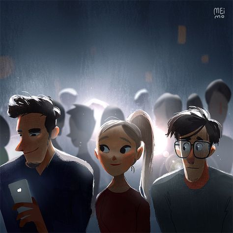 Crowd Drawing, Vis Dev, Perspective Drawing Architecture, Spring Illustration, Concept Art Tutorial, Love Triangle, Graffiti Characters, College Girl