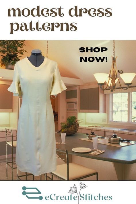 Modest Dress Sewing Patterns Free, Modest Dress Patterns Free, Modest Dress Patterns, Free Dress Pattern, Modest Long Dresses, Sew A Dress, Dress Sewing Patterns Free, Long Dress Patterns, Free Dress