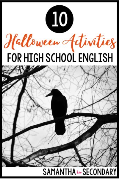 Fall High School Activities, Ela Activities High School, Halloween English Activities High School, Halloween Activities For High School, High School Halloween Activities, Season Lessons, High School Craft, High School Halloween, Hs Classroom