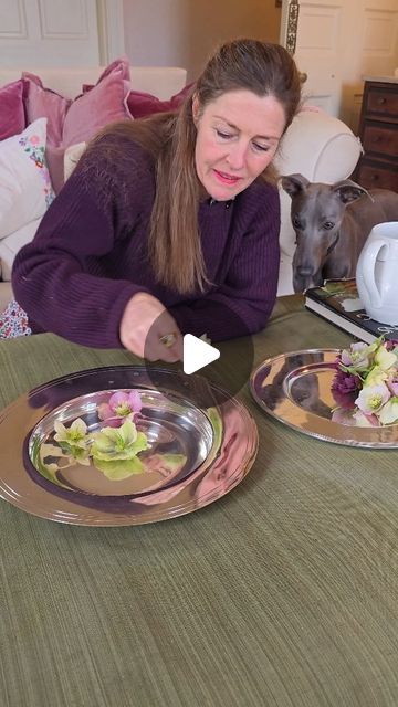 Sophie Conran on Instagram: "Hello, here's a nice alternative to a bunch of flowers. These beautiful Hellebores are from my garden and they look so gorgeous floating on this silver plate. You can see right into the flowers and discover all the amazing colours and different centres. I think they look really lovely, do let me know what you think! With love, Sophie x" Hellebore Garden Design, Hellebore Flower Arrangements, Hellebore Flower Bouquet, Hellebore Arrangement, False Hellebore, Famous Recipes, Sophie Conran, A Bunch Of Flowers, Famous Recipe