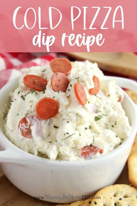 Pizza Dip With Cream Cheese, Cream Cheese Pizza, Pepperoni Dip, Cold Pizza, Pizza Dip Recipes, Cold Dip, Dip With Cream Cheese, Cold Dip Recipes, Baked Appetizers