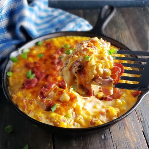 Kansas City Cheesy Corn - Frugal Hausfrau Cheesy Corn Casserole, Potatoe Recipes, Cheesy Corn, Beef Round, Usa Food, Oat Cakes, Corn Casserole, Corn Recipes, Steak Dinner