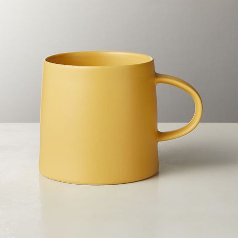 Unique Coffee Mugs and Teacups | CB2 Property Planning, Yellow Bench, Elegant Tea Set, Yellow Mug, Grey Mugs, Enamel Teapot, Yellow Mugs, Round Handle, Green Mugs