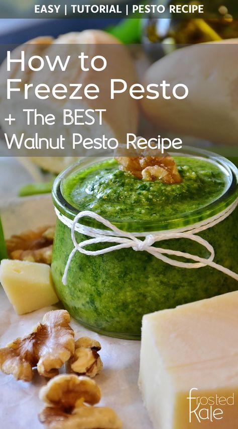 Best Pesto Recipe, Pesto Risotto, Pesto Uses, Basil Walnut Pesto, Freeze Leftovers, Freezing Pesto, Pesto Sauce Recipe, Homemade Pesto Recipe, Pasta Pesto