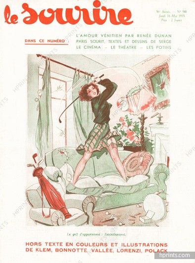 French Humor, Golf Images, Art Deco Theme, Cover Illustration, Custom Mats, Golf Lover, Sports Prints, French Art Deco, French Art