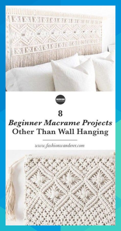 These 8 beginner macrame projects other than wall hanging is THE BEST! From plant hanger, headboard, chair to feather DIY simple and easy tutorial and instructions to follow. Love these patterns and knots. Perfect for modern decor ideas to try! Definitely pinning! #macrame #beginnermacrame #easymacrame #diy #crafts #tutorial #macramewallhanging #macrameprojects #diyproject #diyhomedecor #handmade #diycraftshome #homedecor #decor #reymundo13999 Beginner Macrame Projects, Diy Wall Hanging Crafts, Beginner Macrame, Diy Para A Casa, Tutorial Macramé, Feather Diy, Wine Bottle Diy Crafts, Wall Hanging Crafts, Wine Bottle Diy