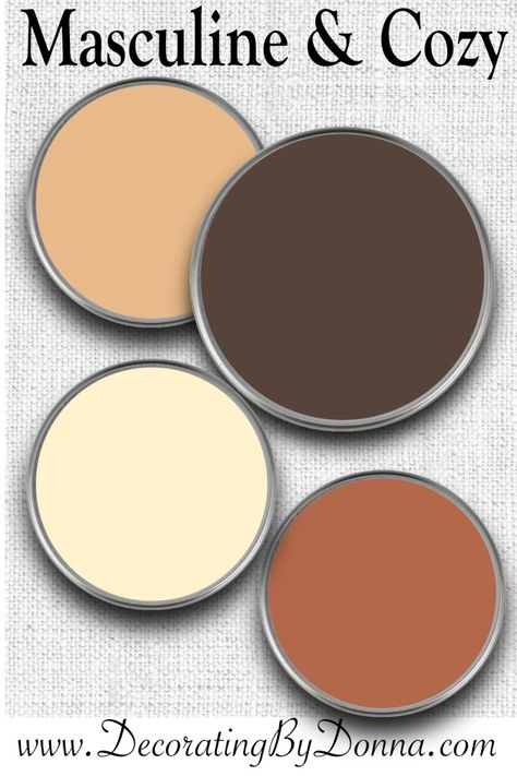 Masculine Color Palette Man Cave, Man Cave Color Scheme, Masculine Paint Colors, Rust Color Palette, Yurt Ideas, Masculine Color Schemes, Masculine Color Palette, Home Exterior Colors Schemes, Balinese Design