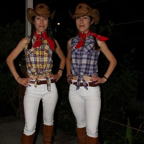 Pin for Later: 33 DIY Country Girl Costumes Sister, Sister Cowgirl Dance Outfit, Diy Cowgirl Costume For Women, Diy Cowgirl Outfit, Cowboy Costume Women's, Pirate Costume Couple, Cowgirl Costume Kids, Cowgirl Costume Diy, Cowgirl Costume Halloween, Mermaid Costume Women