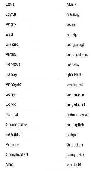 German Words for Emotions and Feelings - Learn German Words For Emotions, German Vocabulary, Deutsch Language, Study German, German Study, German Phrases, Germany Language, German Grammar, Learn Russian