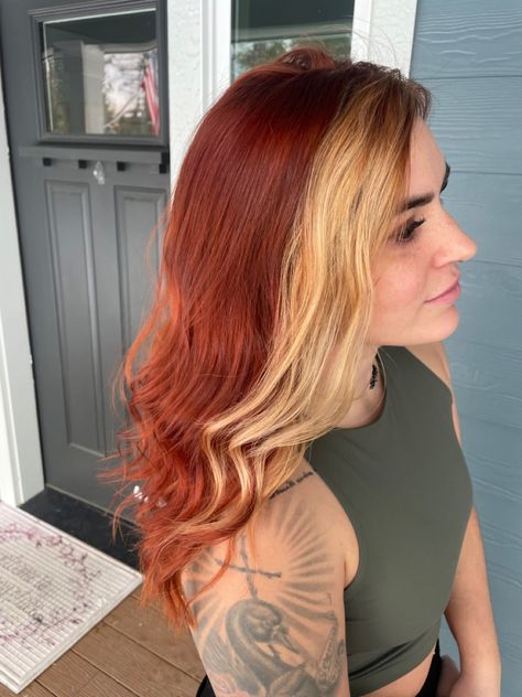 Copper Blonde Highlights, Summer 2023 Hair, Hair Goals Color, Blonde Highlights Hair, 2000s Look, Wine Red Hair, Copper Blonde, 2023 Hair, Highlights Hair