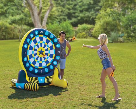 Giant Inflatable Dartboard Giant Yard Games, Fun Outdoor Games, Giant Games, Hammacher Schlemmer, Giant Inflatable, Yard Games, Backyard Games, Backyard Inspo, Dart Board