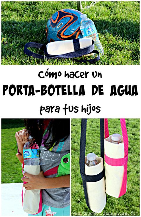 Cómo hacer un porta-botellas de agua para tus hijos by www.unamexicanaenusa.com Ad. #PureLife40pk #CollectiveBias Fun Kid Lunch, Diy Water Bottle, Jeans Bag, Kids Lunch, Cool Kids, Sewing Projects, Lunch Box, Tote Bag, Sewing