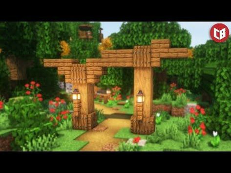 Minecraft Pergola Ideas, Entry Way Minecraft, Minecraft Small Archway, Garden Entrance Minecraft, Cute Minecraft Mine Entrance, Minecraft Wooden Archway, Minecraft Gate Ideas Cottagecore, Minecraft Entrance Ideas Arch, Minecraft Village Entrance Ideas