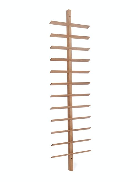 Oak Wine Rack, Wall Mounted Wine Rack, Masonry Wall, Drinks Cabinet, Vertical Design, Wine Collection, Wine Enthusiast, Wooden Slats, Living Wall