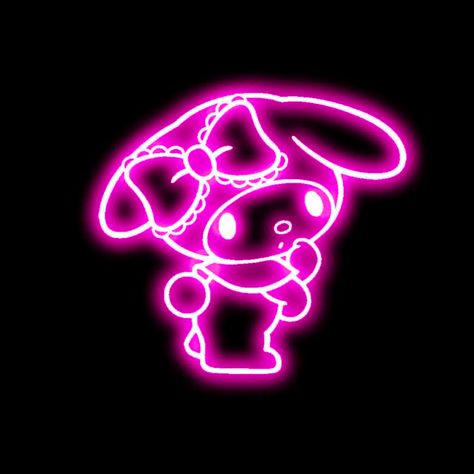 My melody Sanrio Neon Icon, Pink My Melody Icon, Sanrio Neon, Neon Pink Icons, Yk2 Pfp, Neon Hello Kitty, My Melody Icon, Melody Icon, Pink My Melody