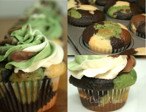 Camouflage Cupcakes, Camo Cupcakes, Camo Cake, Cake Paris, Cupcakes For Men, One Layer Cakes, Birthday Cake For Husband, Cake For Husband, Cupcakes For Boys