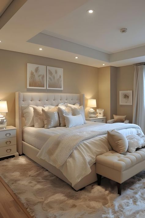 Beige Bedroom Decor, 2024 Bedroom, Luxe Bedroom, Classy Bedroom, Beige Bedroom, Bedroom Decor Cozy, Glam Room, Luxury Bedroom, Hus Inspiration