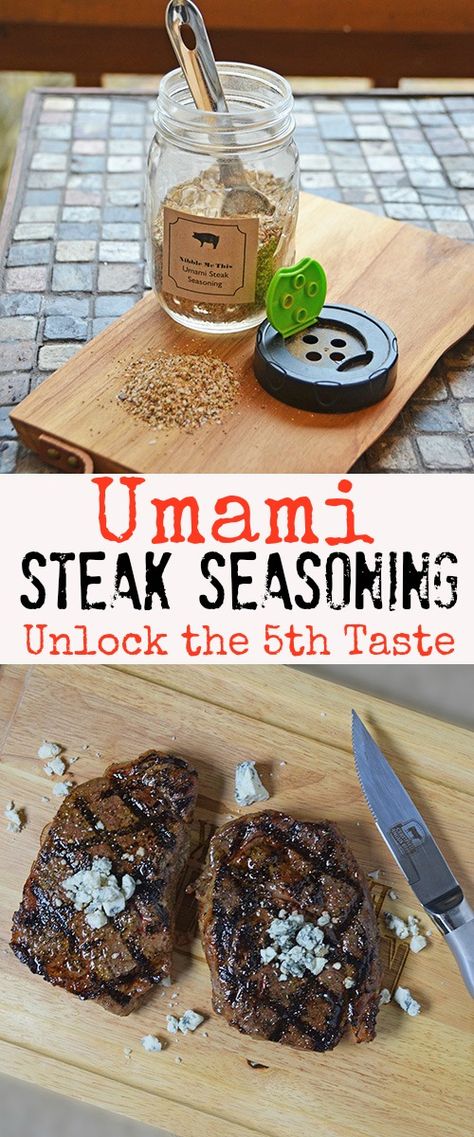 NMT Umami Steak Seasoning recipe for steaks - kosher salt, Malabar pepper, garlic, shallot, chiles, and 3 types of mushroom powder Steak Seasoning Recipe, Season Steak Recipes, Spice Mix Recipes, Homemade Spice Blends, Seasoning Recipe, Mushroom Powder, Dried Mushrooms, Powder Recipe, Homemade Spices