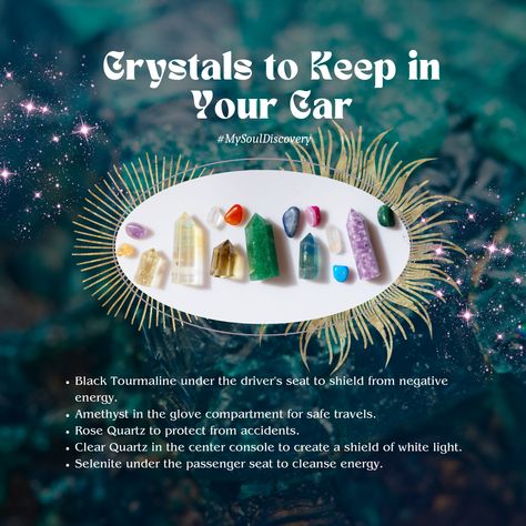 Crystals To Keep In Your Car A super easy way to use your crystals for your travels is to put some in your car. Using crystals in your car is easy and convenient for all of your travels. There are several reasons why using crystals in your car is a great idea. Protect your car. Have calming energies. Gain clear thinking. Raise high vibes. Best Crystals To Keep In Your Car, Car Crystals Protection, Crystals For The Car, Crystals To Keep In Your Pocket, Crystals For Your Car, Crystals For Car Protection, Crystals To Keep In Your Car, Crystals For Driving, Car Protection Spell