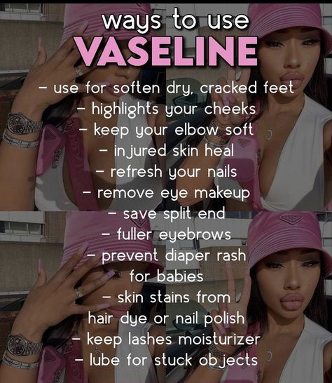 Vaseline Aesthetic, Pretty Hacks, Ways To Use Vaseline, Skin Care Hacks, Life Hacks Every Girl Should Know, Good Skin Tips, Beauty Routine Tips, Clear Skin Tips, Perfect Skin Care Routine