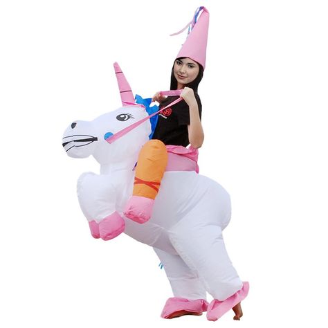 Inflatable Unicorn Costume, Costume Unicorn, Inflatable Unicorn, Cowboy Halloween, Happy Halloween Pictures, Halloween Suits, Girls Costumes, Unicorn Princess, Horse Costumes