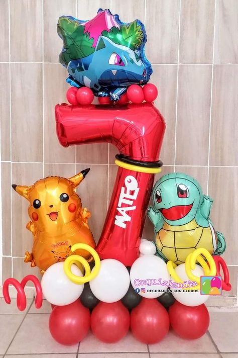 Pokemon Balloon Bouquet, Pokemon Balloons, Pikachu Birthday, Pokémon Birthday, Pokémon Party, 7 Birthday, Pokemon Birthday Party, Pokemon Party, Pokemon Birthday