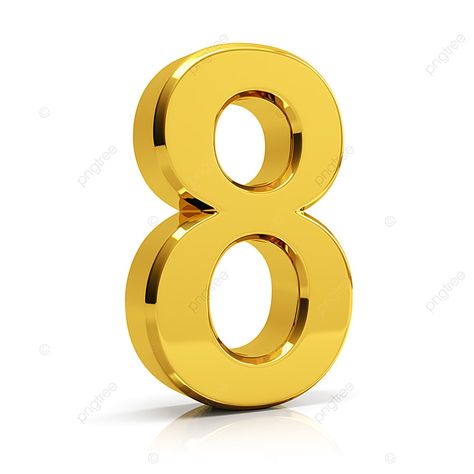 Number Clipart, 3d Numbers, Marco Vintage, 1 Clipart, Gold Clipart, 8 Number, Number Eight, Best Printers, Gold Number