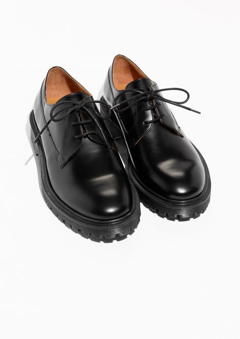 & Other Stories image 2 of Dressed Leather Lace Up Loafer  in Black Loafers With Laces, Dr Shoes, Oxford Shoes Men, Clothing Online Shop, Stylish Mens Outfits, Fashion Story, Leather Lace, Suho, Lace Up Shoes