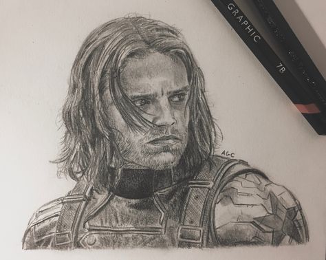 Til the end of the line... Bucky Barnes Sketch, Bucky Barnes, Pencil Drawings, Drawing Sketches, Male Sketch, Marvel, Drawings, Art