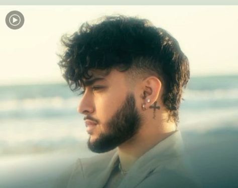 Hairstyles For Men Mullet, Mullet With Beard, Curly Hair With Beard, Faded Mullet Men, Short Mullet Mens, Mens Haircuts Thick Hair, Hair Types Men, Mens Haircuts Straight Hair, Mid Fade Haircut