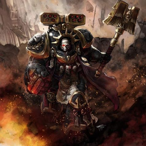 Warhammer 40k Chaplain, Space Marine Chaplain, Grimdark 40k, Space Marine Art, Grey Knights, 40k Art, Adeptus Astartes, 40k Artwork, Warhammer 40k Art