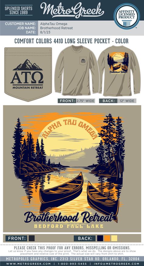 Brotherhood Retreat | Alpha Tau Omega Shirt | Fraternity Rush Shirts | Metro Greek | Recruitment Shirts | Custom Greek Shirts | Fraternity Recruitment Shirt | Custom Greek Tees | Canoes | This illustration has been registered with the US Copyright Office. Fraternity Recruitment, Camp Store, Fraternity Rush Shirts, Alpha Tau Omega, Shell Drawing, Rush Shirts, Recruitment Shirts, Greek Shirts, Store Manager