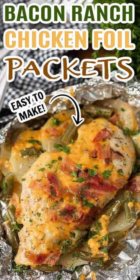 Chicken Hobo Dinner Foil Packets Ovens, Easy Worknight Meals, Camping Chicken Recipes, Camping Keto, Grill Chicken Recipes, Chicken Surprise, Grilling Recipes Foil Packets, Hobo Packets, Foil Recipes