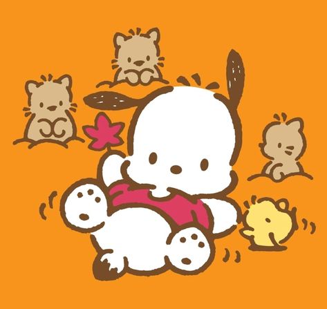 Pochacco Sanrio Fall Wallpaper, Fall Profile Pictures, Sanrio Fall, Fall Profile, Autumn Icons, Autumn Vibes, Fall Wallpaper, Hello Friend, Profile Pictures