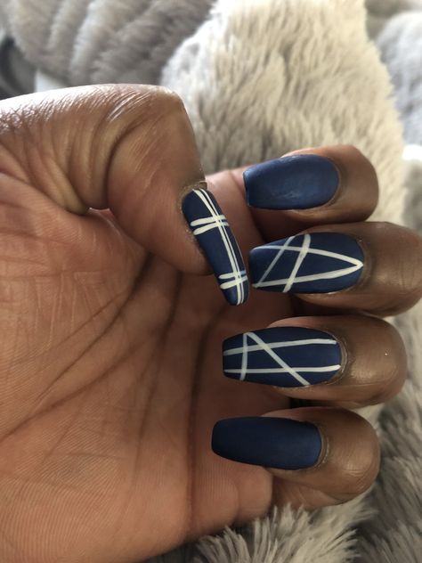 Navy Pink Nails, Navy Blue Acrylic Nails, Blue Matte Nails, Navy Nails, Fancy Nails Designs, Blue Acrylic Nails, Short Nail, Short Nail Designs, Fancy Nails