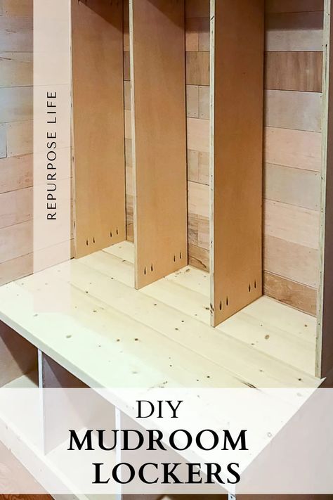 Learn how to build these stylish DIY mudroom lockers. Easy to follow, step by step tutorial with all the do's and don'ts. Mudroom Entryway Diy, Diy Mudroom Cubbies, Easy Diy Mudroom, Mudroom Cubbies Diy, Diy Lockers, Mudroom Cabinet, Diy Lockers Mudroom, Mudroom Storage Diy, Diy Mudroom Lockers