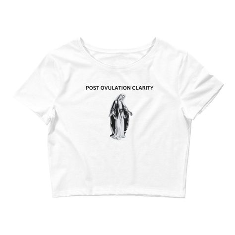 Post Ovulation Clarity Baby Tee Y2k Catholic Core Aesthetic Baby Tee Catholic Core, Aesthetic Baby, Baby Tees Y2k, + Core + Aesthetic, Baby Tee, Infant Tees, Fabric Weights, Spun Cotton, Polyester Fabric