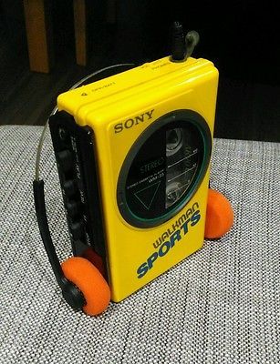 Vintage 1980s Sony Sports Walkman WM-35 *works great* Classic Yellow version #sony #walkman #1980s #retro #retro80s #audiotech #vintage #vintage80s Sony Sports Walkman, 1980s Walkman, Yellow Walkman, Walkman 90s, 1980s Boombox, Sony Electronics, Wall Of Sound, Sony Walkman, Audio Tape