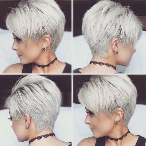 Chic Short Hairstyles for Thick Hair, Women Short Haircut 2018 New Short Hairstyles, White Hair Color, Short Hairstyles For Thick Hair, Trendy Haircuts, Short Pixie Haircuts, Short Hairstyle, Short Blonde, Short Hair Styles Pixie, Short Pixie