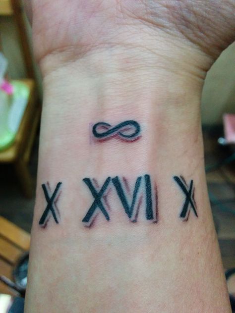 Wedding Anniversary Tattoo, Anniversary Tattoo, Roman Numeral Tattoos, 20 Wedding Anniversary, The Oven, Infinity Tattoo, Wedding Anniversary, Tattoo Quotes, Tattoo Ideas